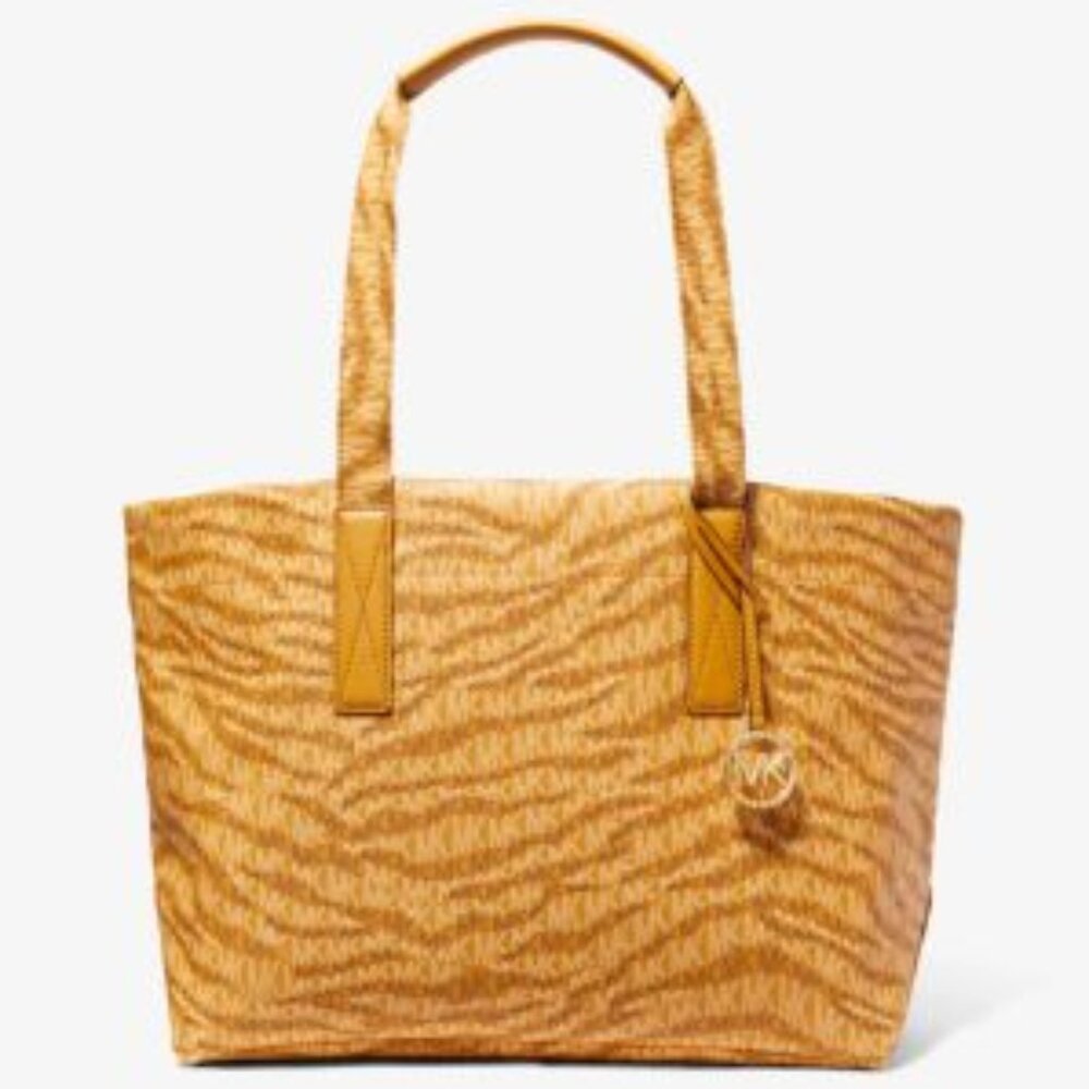 Michael Kors The Michael Large Animal Print Logo Tote Bag-Marigold